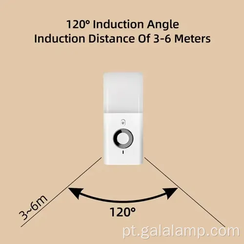 Luz ativada por movimento com carregamento USB embutido